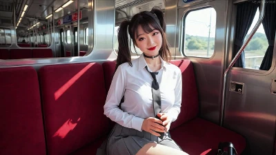 Cover for 'Creampie In Train - Japanese Nympho Hunts For Lone Passengers (AI Video)'