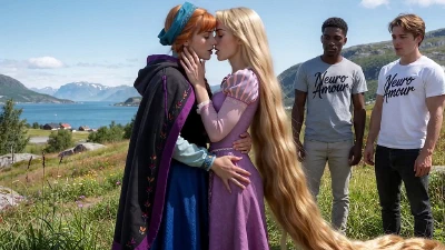 Cover for 'Anna And Rapunzel’S Princesses Foursome - Double Creampie (AI)'